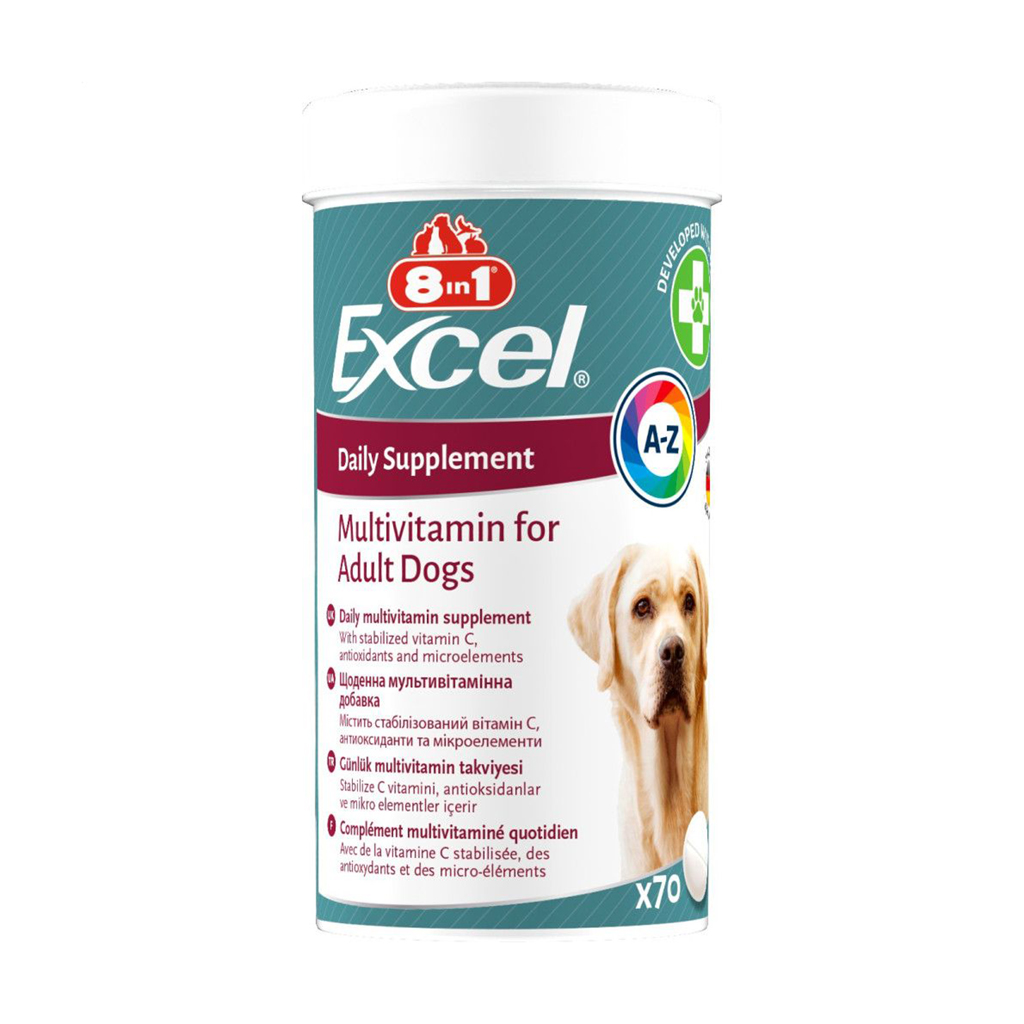 Мультивітаміни для дорослих собак 8in1 Excel Multi Vitamin Adult, 70 шт